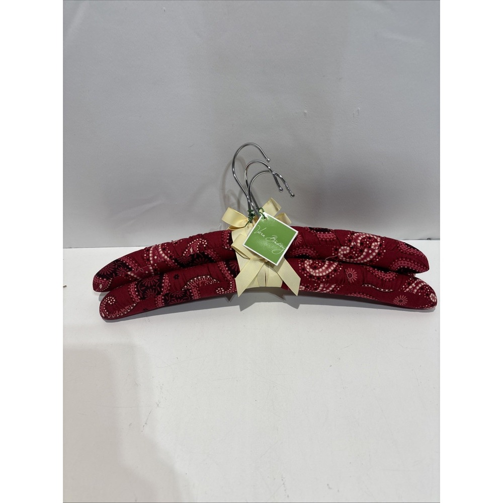 Vintage Vera Bradley Mesa Red Bandana Paisly Retired 3 Pk Padded Fabric Hangers